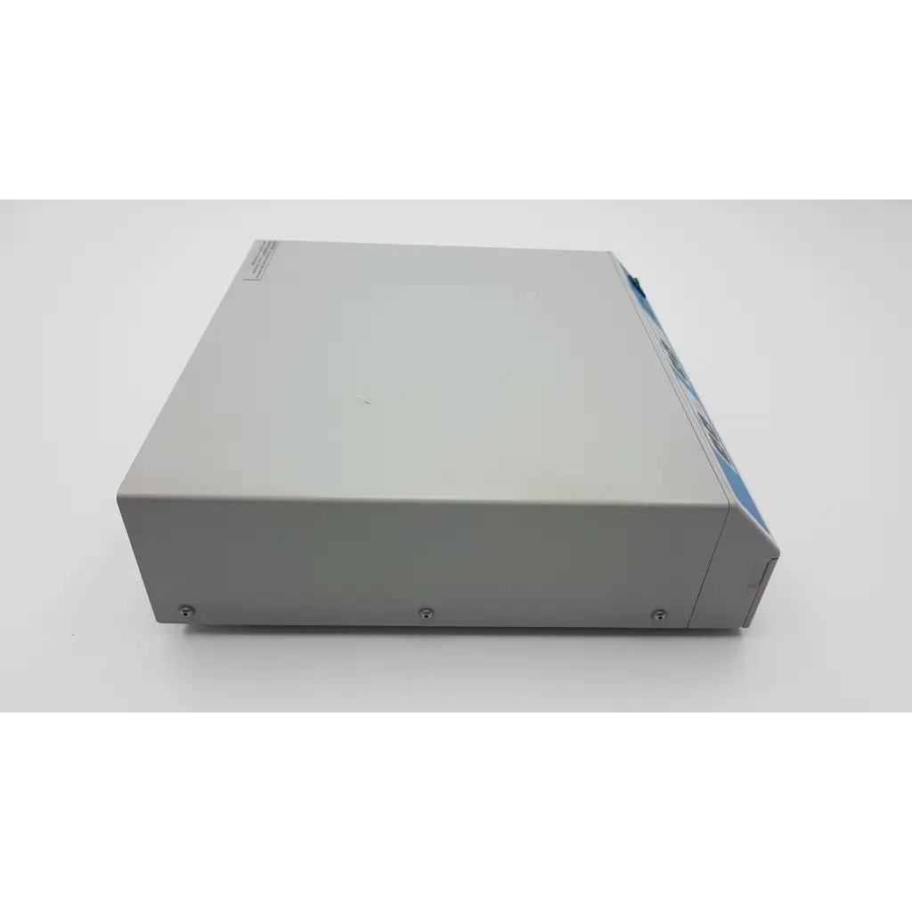 Zeiss Medilive camera control unit gray rectangular device with smooth matte finish and blue side accents