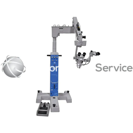 Zeiss OPMI 6S-FC surgical microscope with gray and blue metallic frame and articulated arms on S3 stand