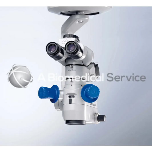 White and blue carl zeiss surgical microscope zeiss opmi lumera s7 with dual eyepieces and adjustable knobs