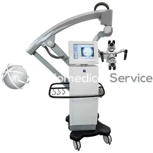Zeiss OPMI Pentero silver and black surgical microscope with articulated arm digital display and adjustable head for precision use