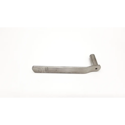 Zimmer 1180-50 silver metallic angled drill guide with l-shaped design, cylindrical handle, and engraved markings