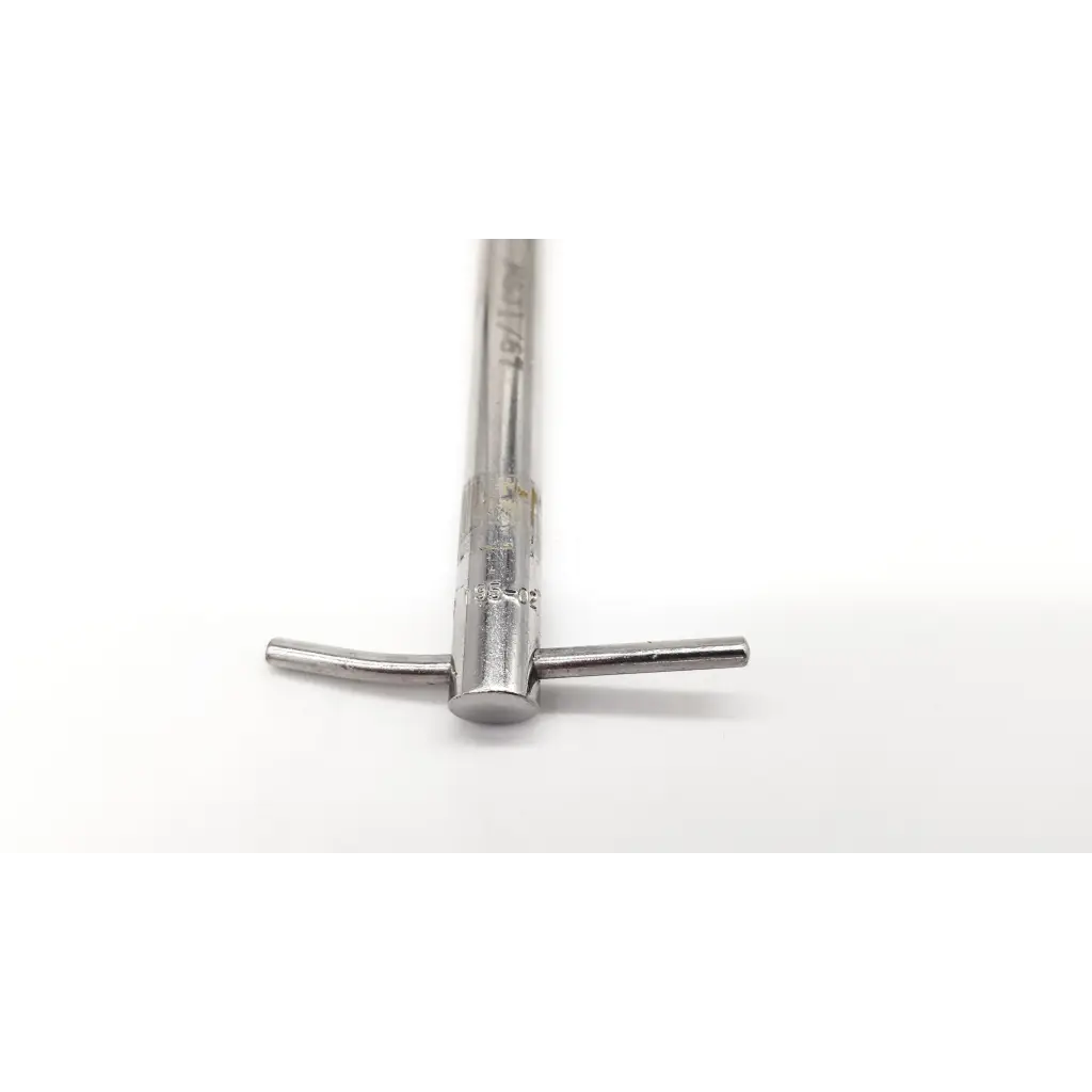 Zimmer 195-02 knowles pin wrench cannulated silver t-handle wrench with polished metallic finish and engraved markings