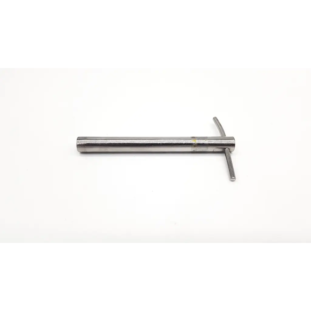 Silver metallic knowles pin wrench cannulated with t-handle and cylindrical shaft for precise pin adjustments