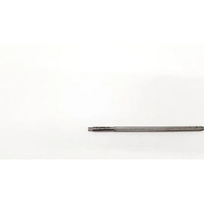 Silver-colored metal sharp hook da54-218 screwdriver with textured grip and engraved markings on the handle