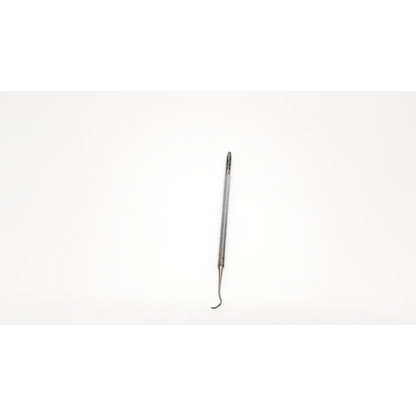 Zimmer 2446-39 sharp hook silver metal dental instrument with textured grip and curved tip sharp hook da54-218
