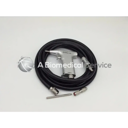 Silver haly ultrasonic 409 hall wiredriver with black coiled pneumatic hose orthopedic driver and metallic attachments