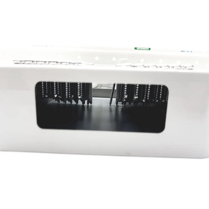 White paper shredder with transparent window showing black serrated blades used in zimmer compression hip screws kit