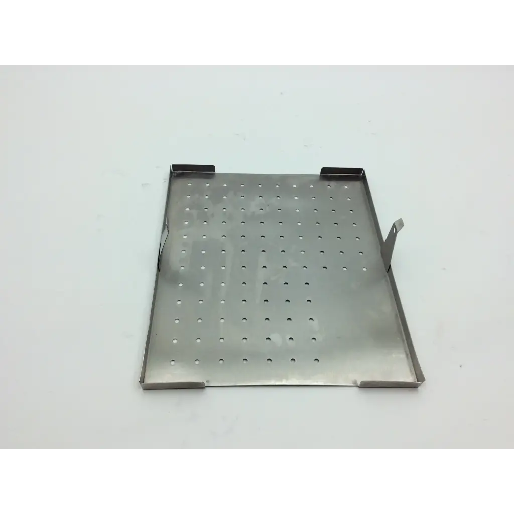 Zimmer hall autoclave case rectangular stainless steel perforated tray with reinforced edges and small tab handles