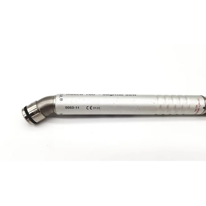 Silver metallic zimmer hall da26-21 dental handpiece with textured grip and engraved model number for sagittal saw use