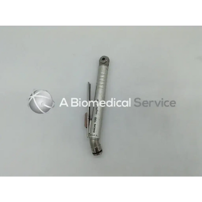 Silver metallic orthopedic surgical micro 100 sagittal saw with textured grip from Zimmer Hall 5053-11