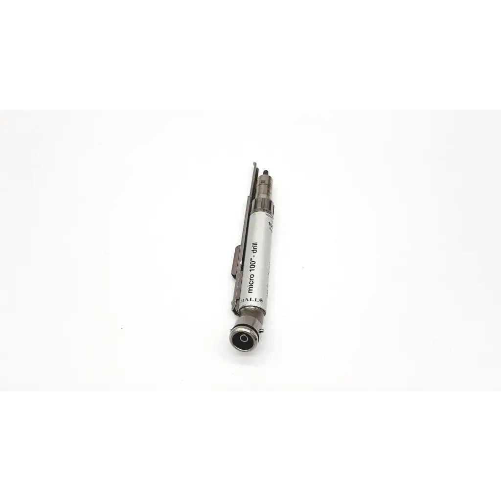 Silver and black zimmer hall micro 100 drill medical instrument designed for precision use in surgical procedures