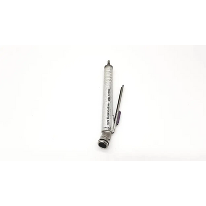 Silver metallic precision measuring tool with engraved markings and retractable blade for zimmer hall micro da26-23