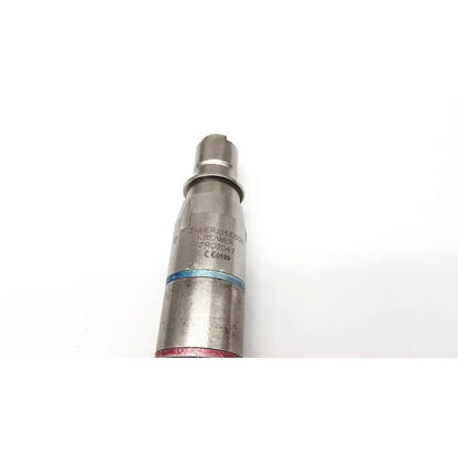 Silver metallic xlr audio connector with engraved branding and blue band on zimmer hudson reamer pro2047 device