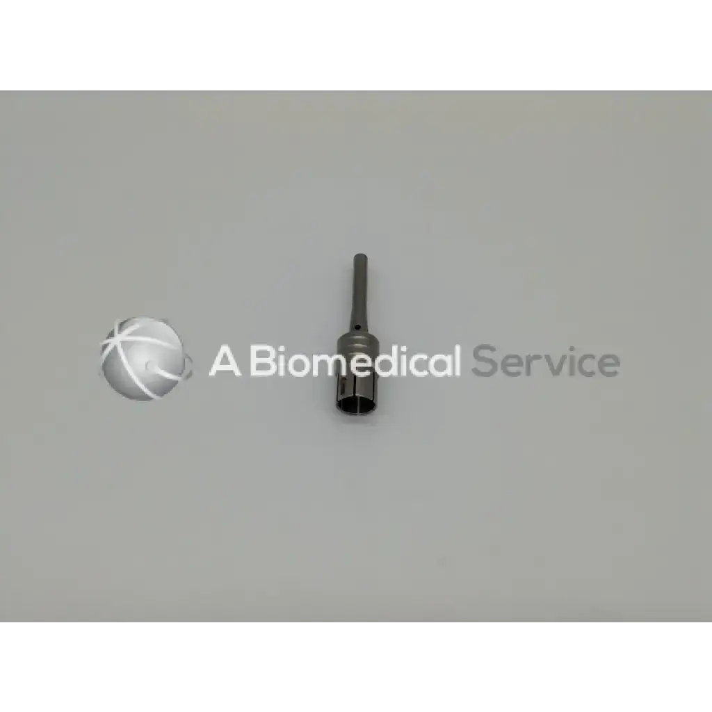 A sleek metallic surgical instrument with a cylindrical body and tapered tip from zimmer linvatec hall surgairtome two set