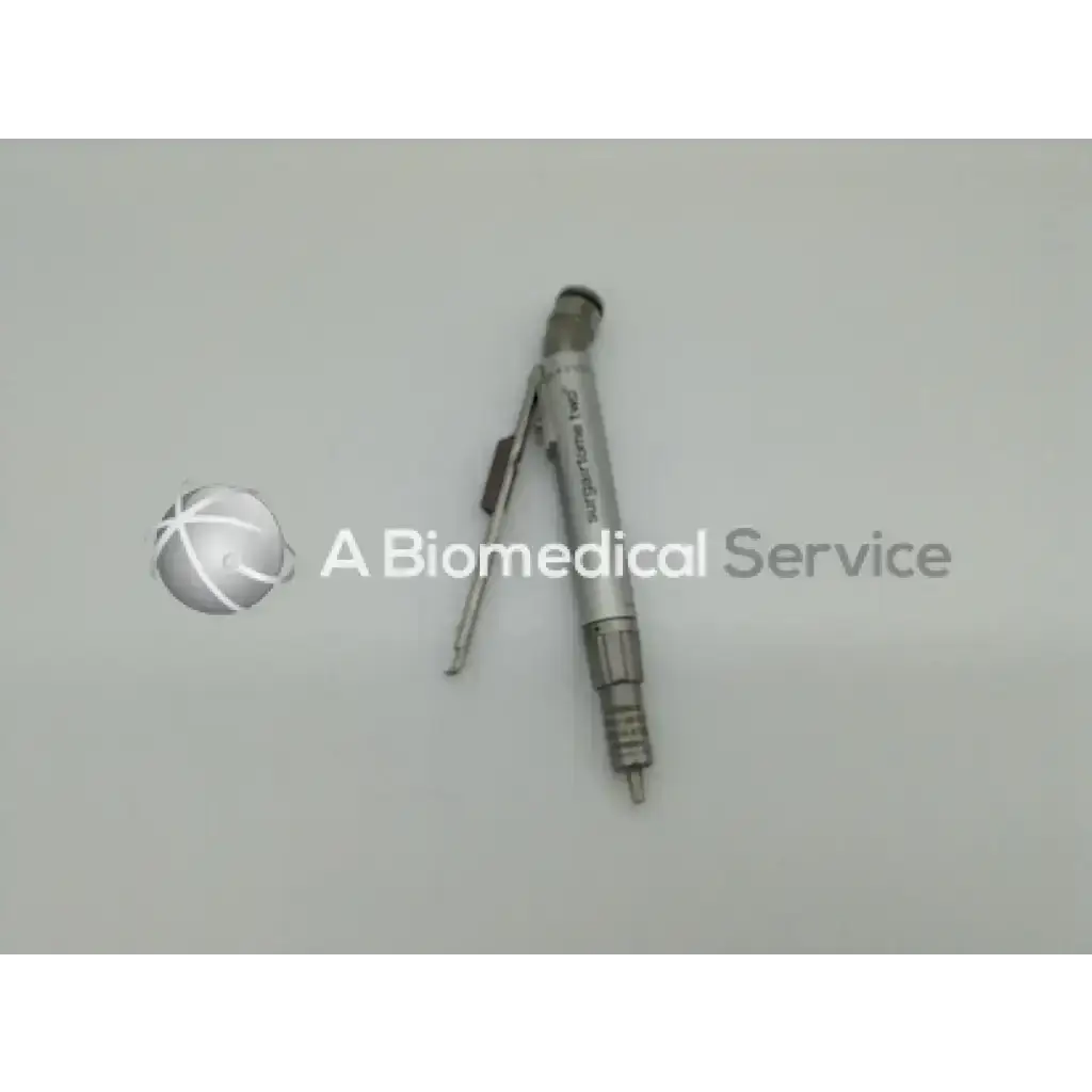 Silver metallic surgical compass with adjustable arms from zimmer linvatec hall micro 100 pneumatic set with surgairtome two