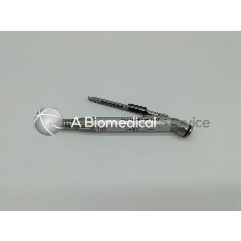 Silver zimmer linvatec hall surgical instrument with spherical handle and engraved surgairtome two text on body