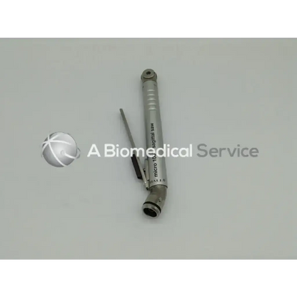 Silver metallic micro 10 sagittal saw with engraved text in zimmer linvatec hall micro 100 pneumatic set with surgairtome two