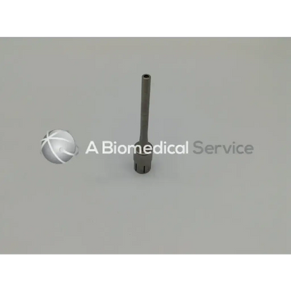 Silver metallic surgical instrument with cylindrical shaft and fluted base from zimmer linvatec hall surgairtome two set