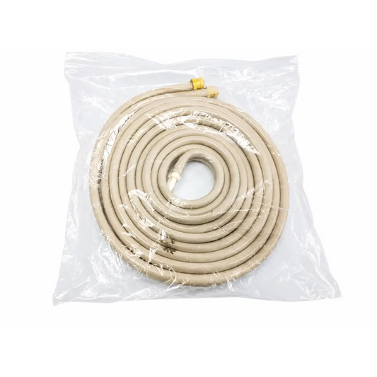 Beige coiled nibp air hose set with yellow connectors packaged for zoll m/e series patient monitor use