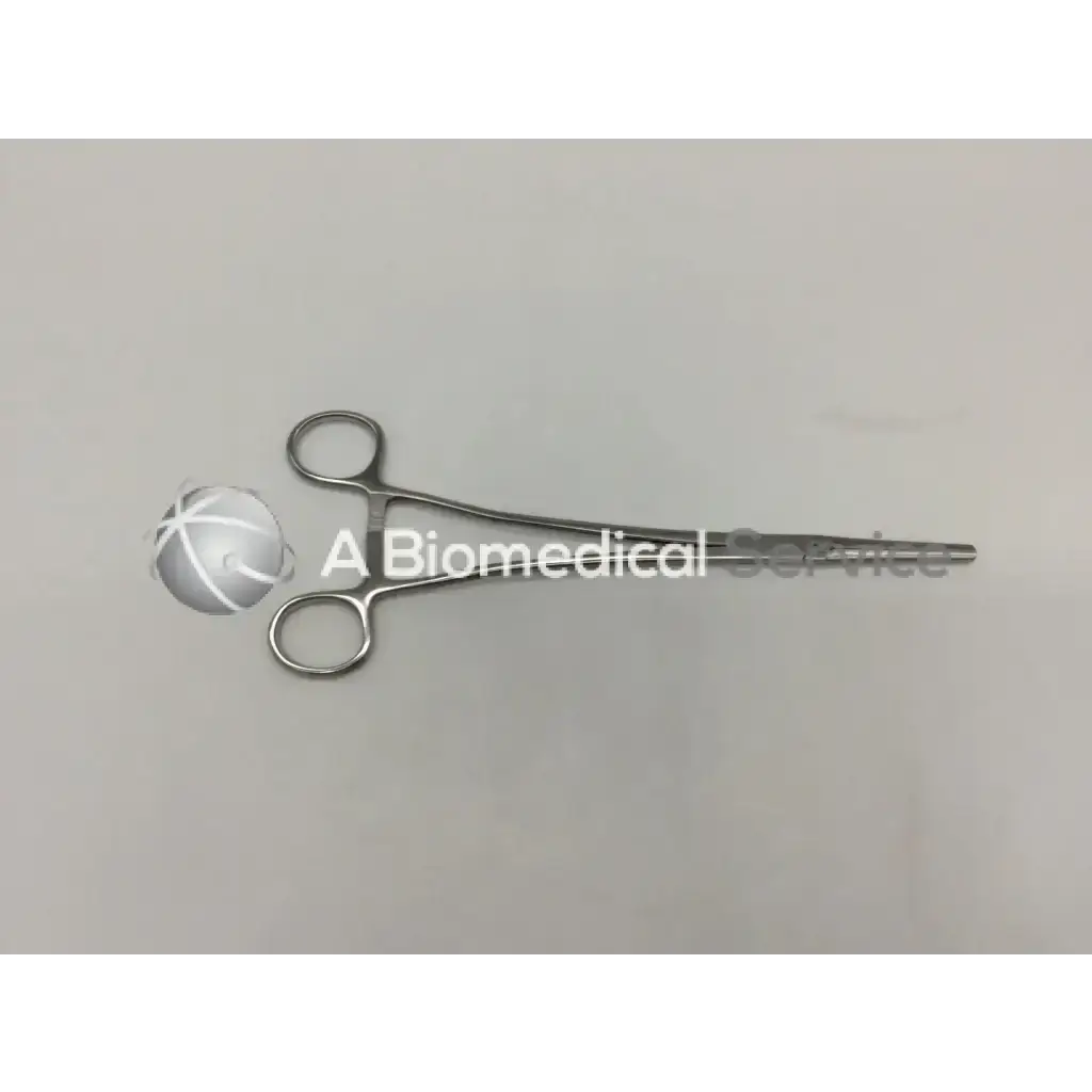 Silver surgical forceps with polished metallic finish and fine-tipped jaws zsi z16075gy straight z-clamp product