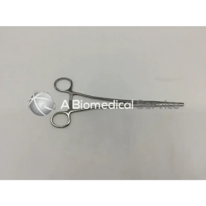 Silver surgical forceps with polished metallic finish and fine-tipped jaws zsi z16075gy straight z-clamp product