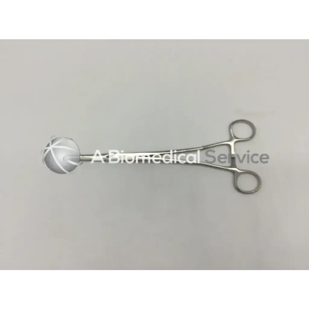 Silver surgical clamp zsi z16075gy straight with spherical textured head and smooth metallic handles for precise grip