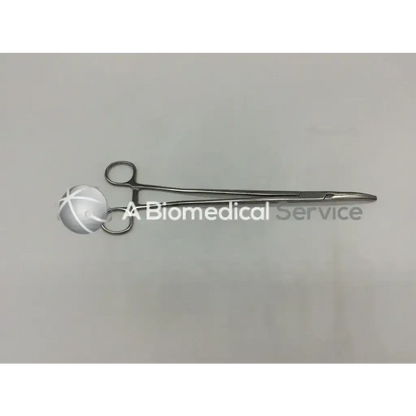 Stainless steel zsi z16076gyl z-type hysterectomy forceps with curved handles and pointed tip in silver color
