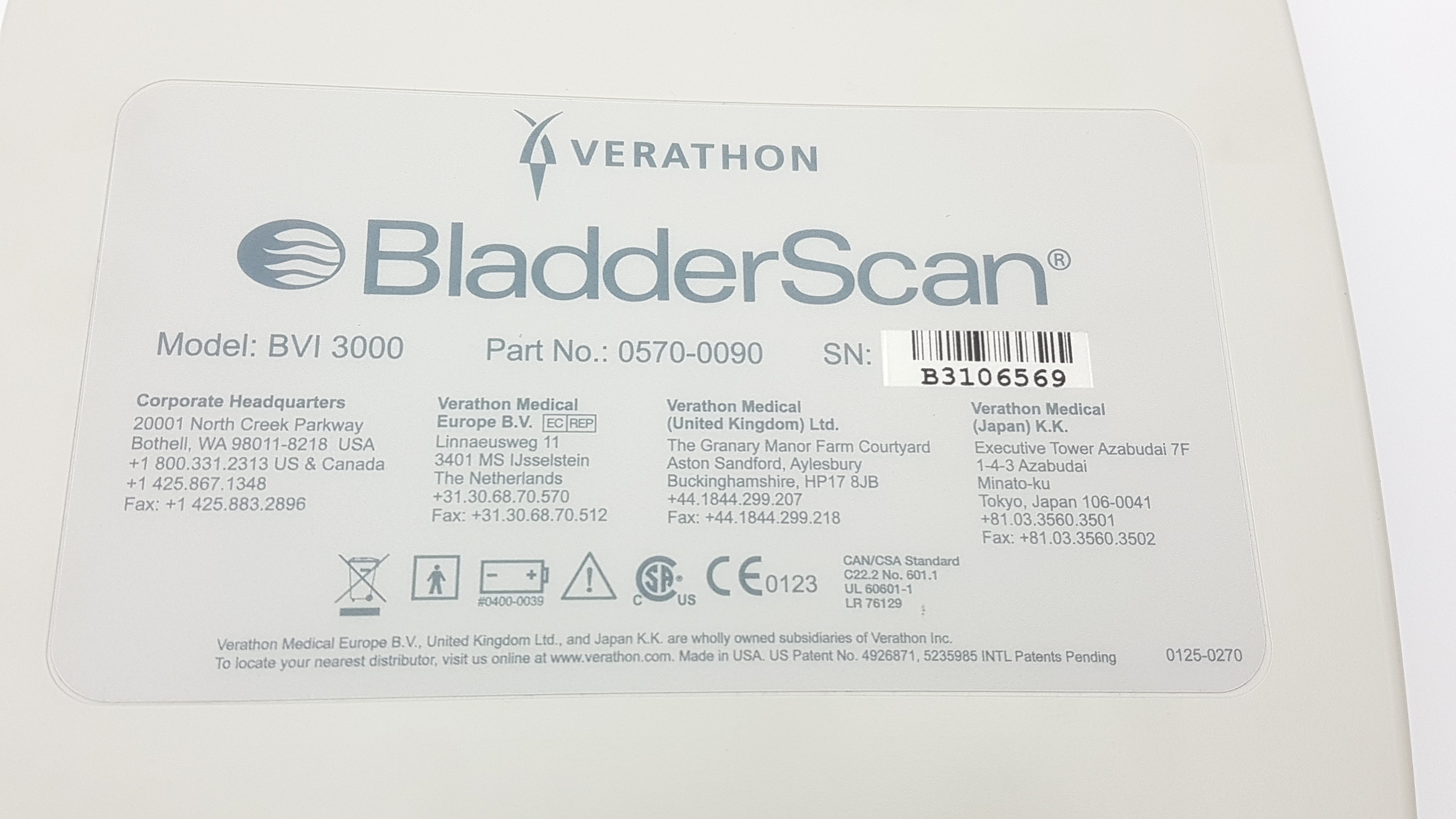 Load image into Gallery viewer, A Biomedical Service Verathon Bladder Scan Scanner BVI3000 Ultrasound Probe Battery Charger 0570-0090 550.00