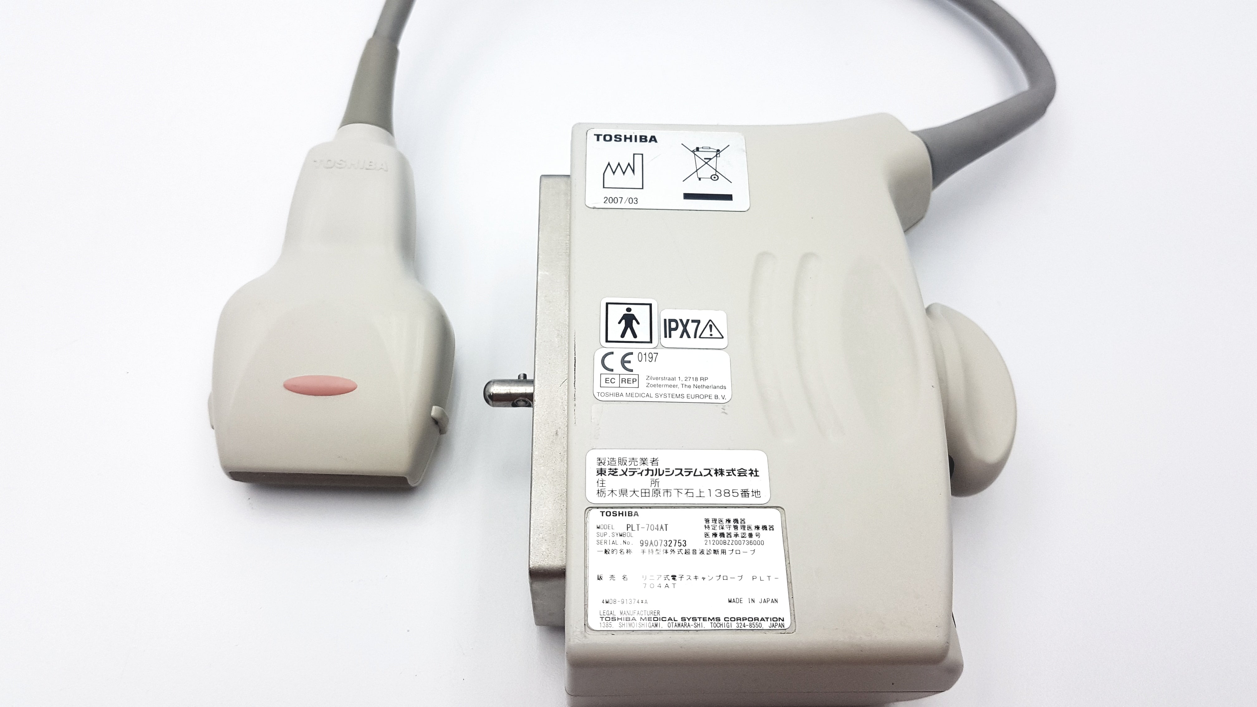 Load image into Gallery viewer, A Biomedical Service Toshiba PLT-704AT Linear Array Ultrasound Transducer 900.00