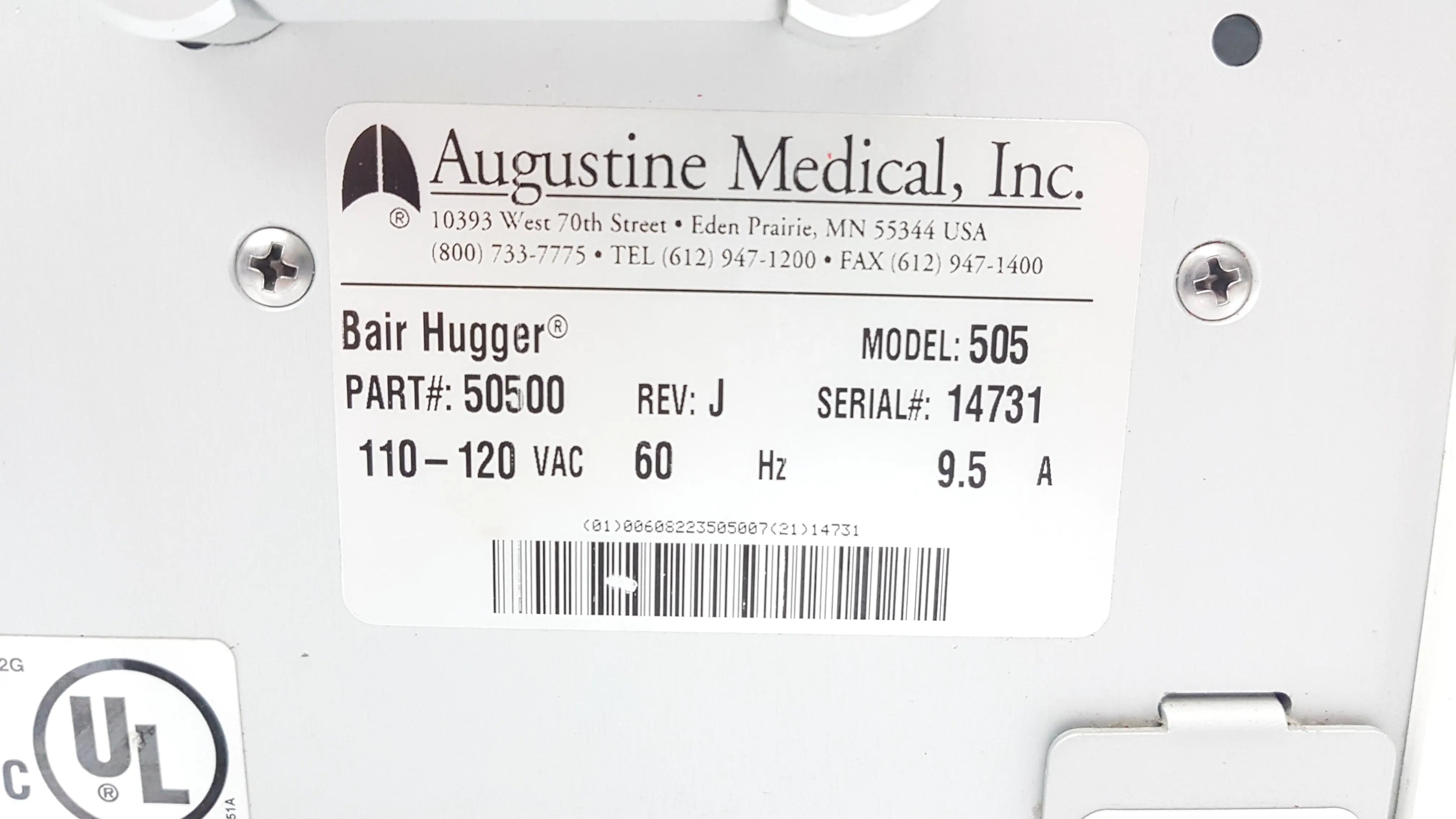Load image into Gallery viewer, A Biomedical Service Augustine Medical Bair Hugger 505 Patient Warming Unit 