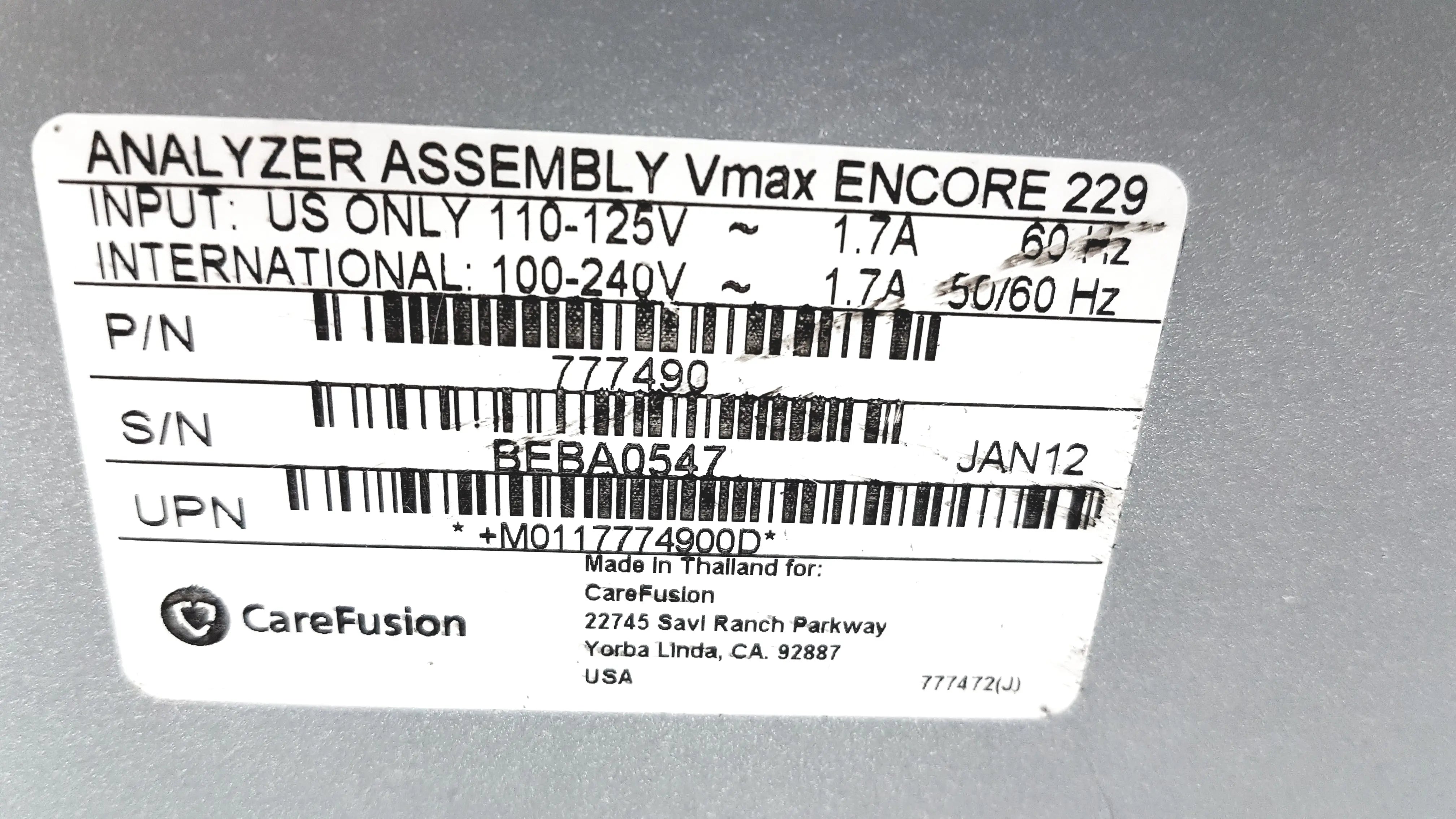 Load image into Gallery viewer, A Biomedical Service Carefusion VMax Encore 229 Analyzer Assembly 777400-101 