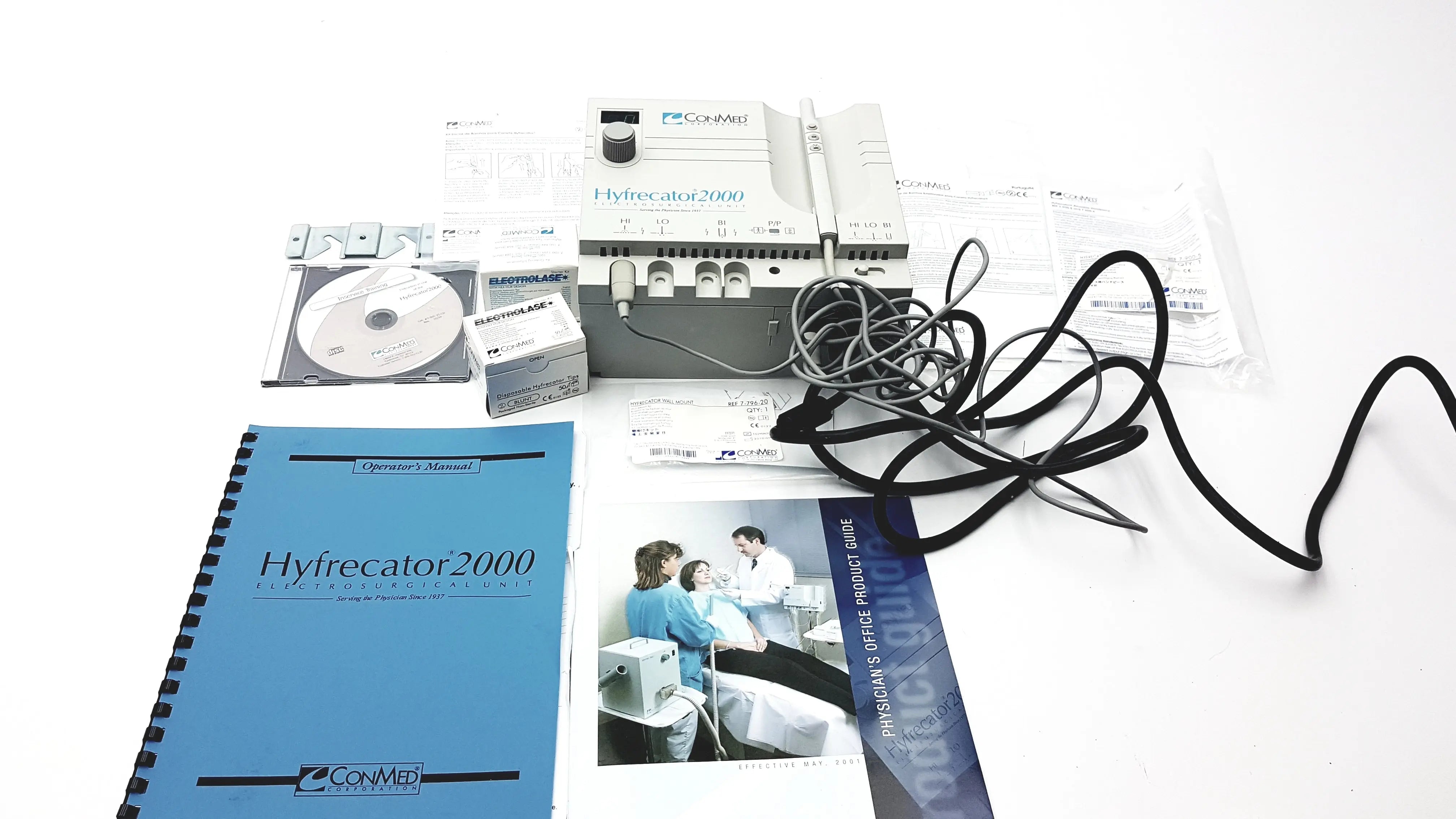 Load image into Gallery viewer, A Biomedical Service Conmed Hyfrecator 2000  7-900-115 Desiccator Unit with Push Pencil Handpiece 7-900-5 and Disposable Hyfrecator Tips Sharp and Blunt 2200.00