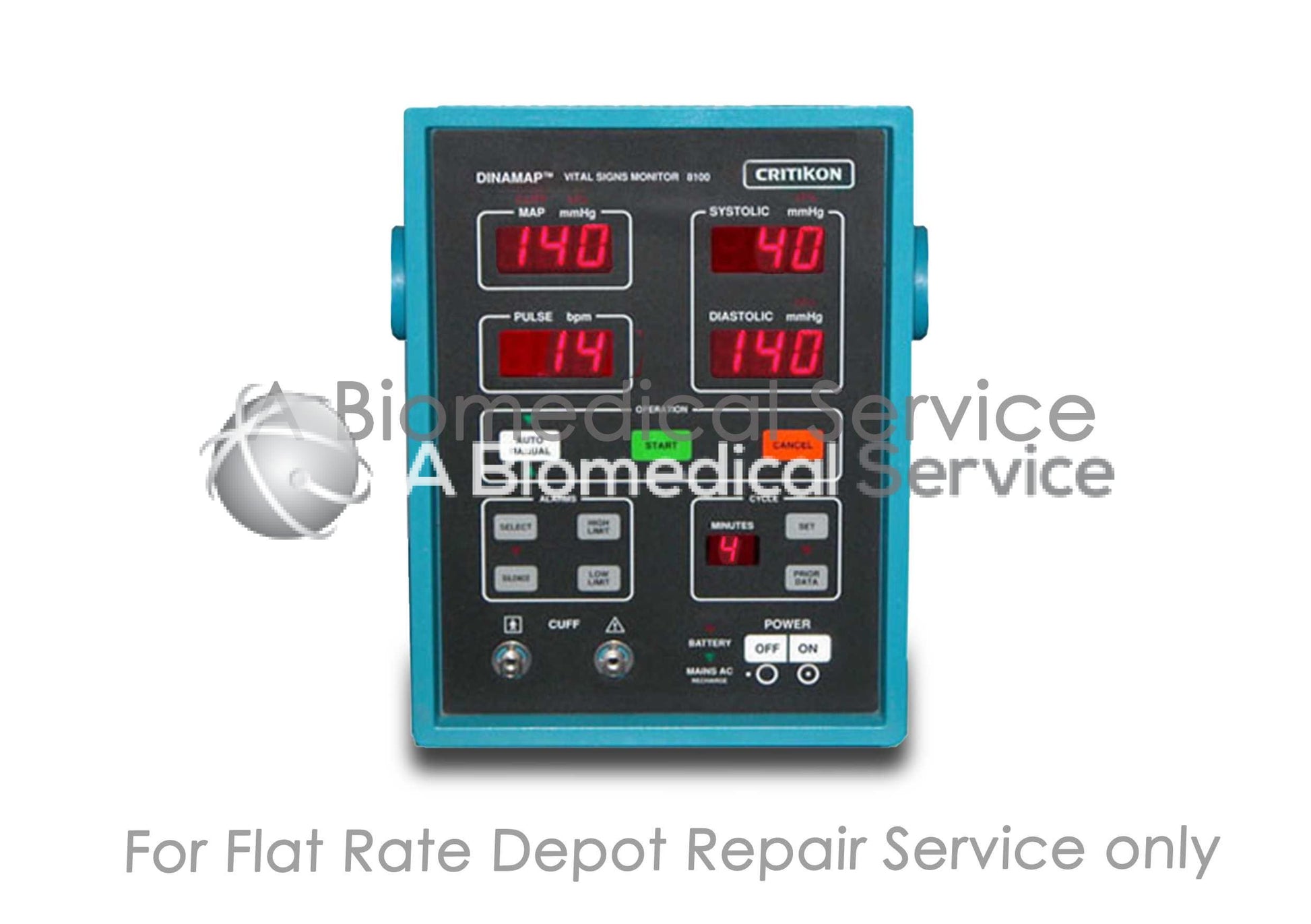 GE Critikon Dinamap 8100 NiBP Vital Signs Monitor Repair Service GE