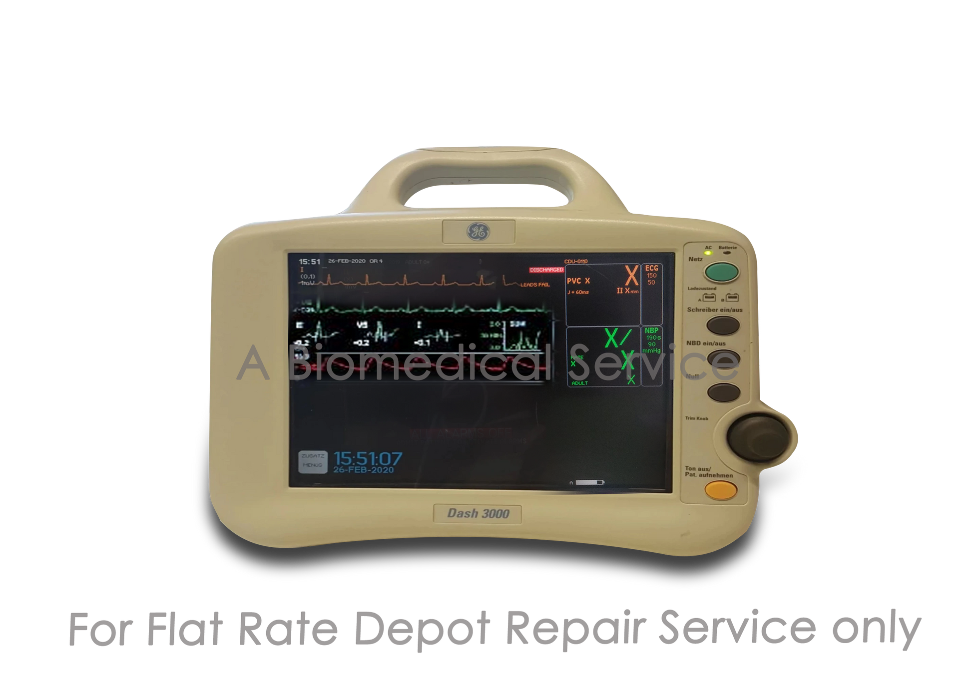 GE Dash 3000 Multiparameter Monitor Repair Service GE