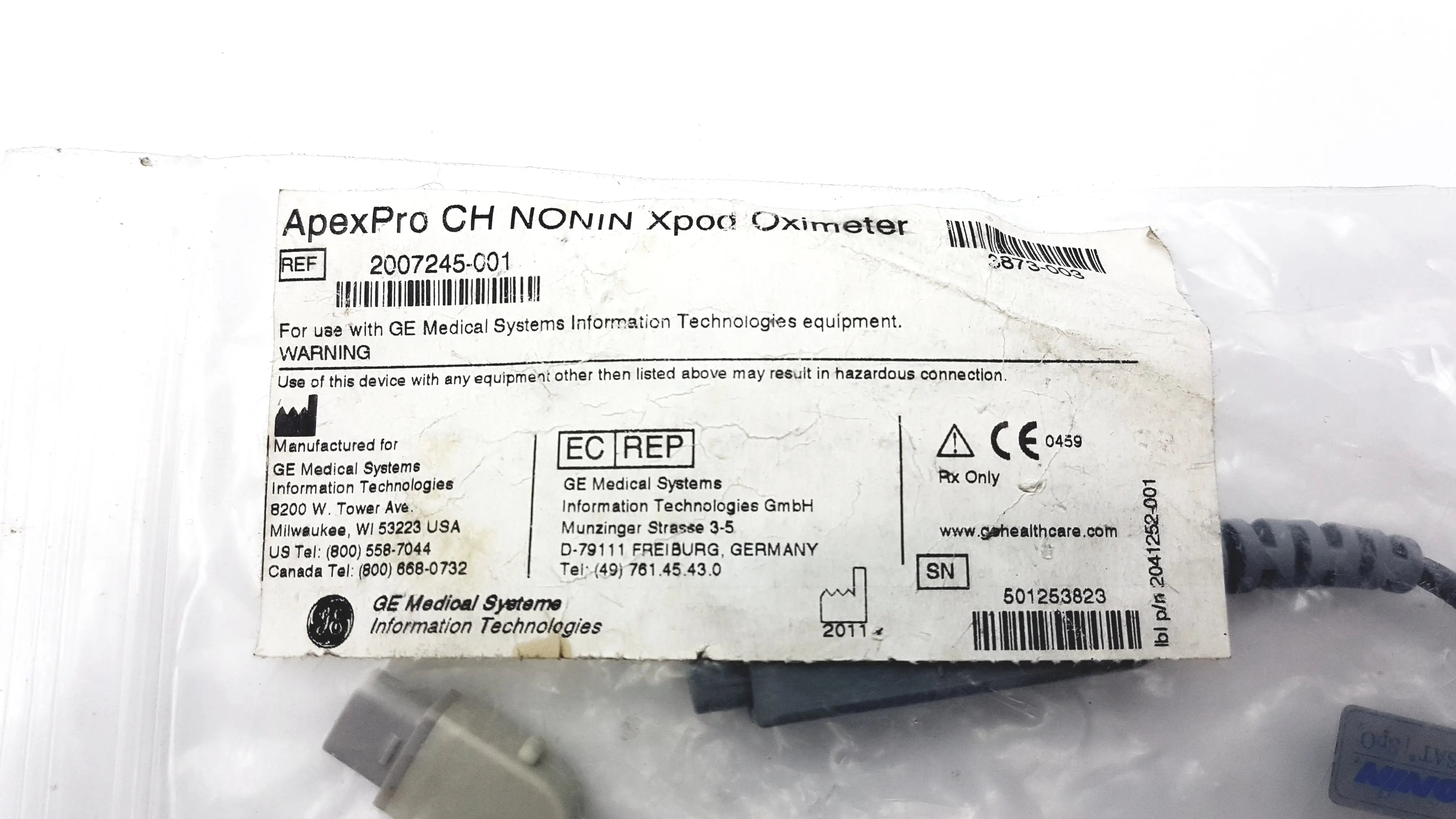 Load image into Gallery viewer, A Biomedical Service GE Medical 2007245-001 ApexPro CH Nonin Xpod Oximeter 850.00