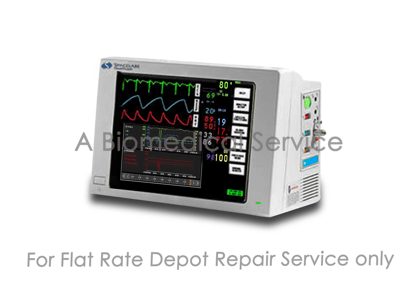 Spacelabs 90369 Ultraview 1050  Touch Screen Patient Monitor Repair Service A Biomedical Service