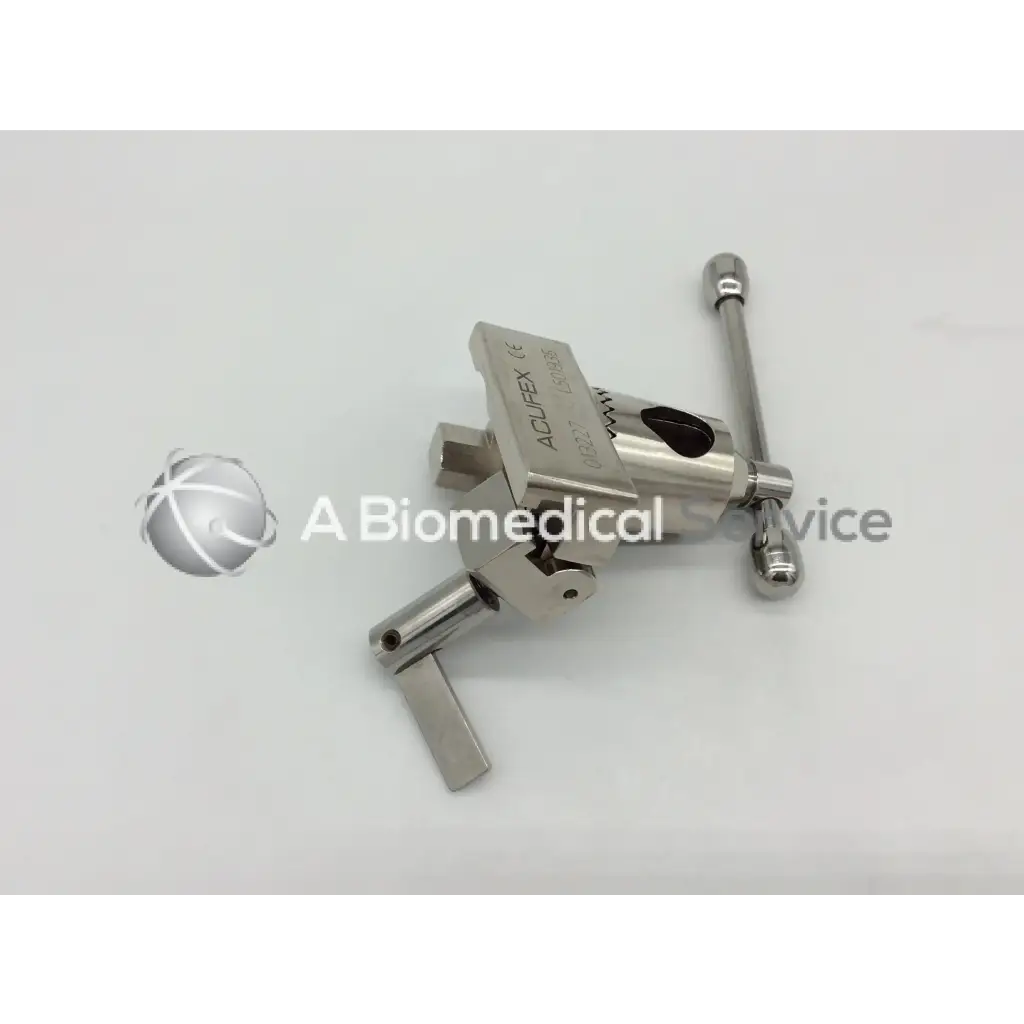 Stainless steel arthroscopic guhl table clamp with textured handle and engraved smith & nephew branding for orthopedics