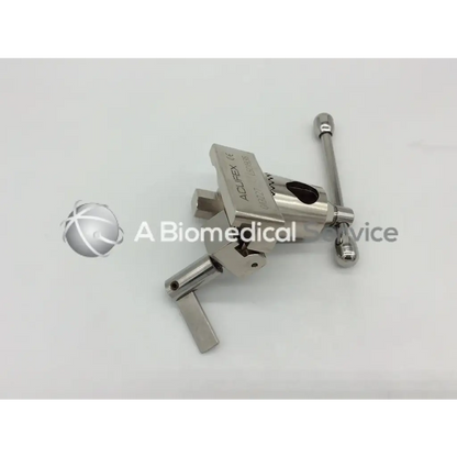Stainless steel arthroscopic guhl table clamp with textured handle and engraved smith & nephew branding for orthopedics