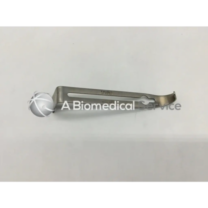 Silver Acufex Smith & Nephew 013227 arthroscopic guhl table clamp with curved handle and spherical end cap for orthopedics