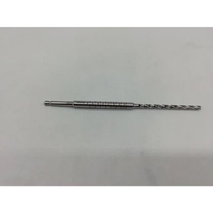 Silver metal acutrack cannulated long drill bit with threaded shaft and spiral flutes for precise medical use
