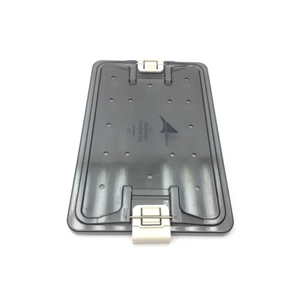 Gray plastic filter tray with white latches and shark logo for ascension forefoot set csa-800-01 forefoot set