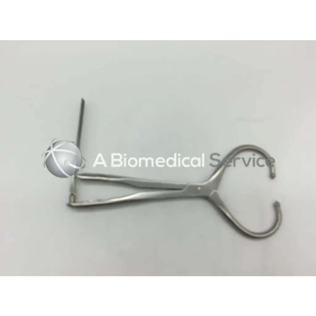 Stainless steel depuy ace 1919 periarticular reduction forceps with curved handles and a straight pointed tip