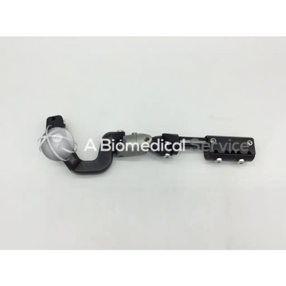 Black and silver articulated orthopedic joint prosthesis with spherical end in ebi 01350 external clamp ac5-359