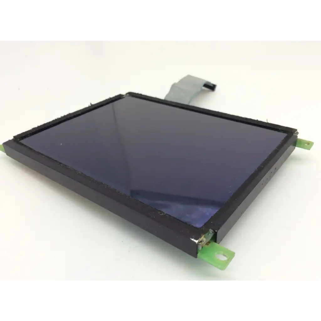 Black rectangular lcd screen with dark blue planar display and green plastic mounting tabs bbcc1-8 el320.240.36