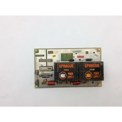 Black rectangular sprague power supply modules mounted on circuit board in ge medical system supply unit 226589d power supply unit