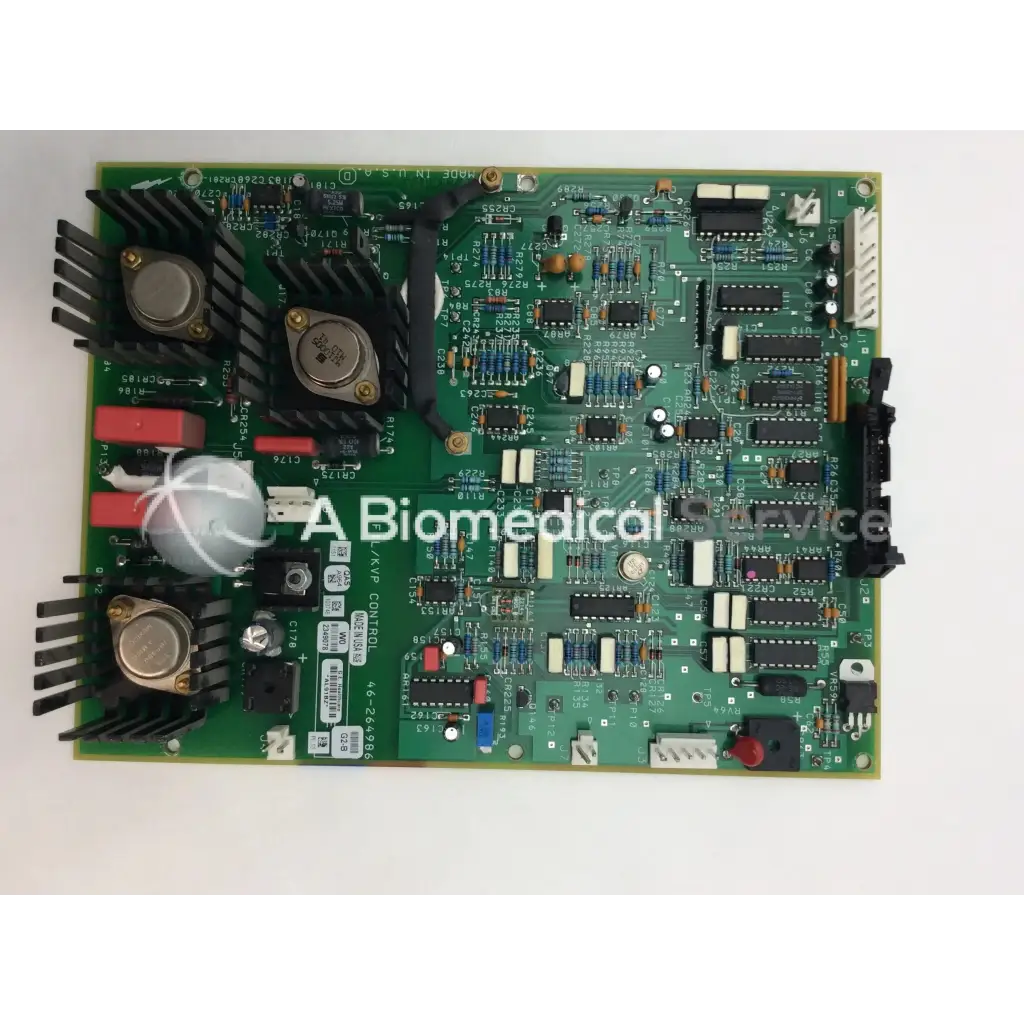 Green rectangular kvp control board with black heat sinks and capacitors for ge oec 46-264986g2-b plus fil