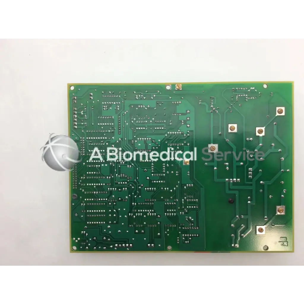 Green rectangular kvp control board with silver solder joints and copper traces for ge oec 46-264986g2-b plus fil