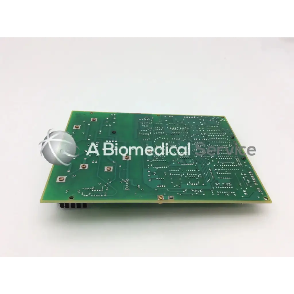 Green rectangular kvp control board with silver components and white sphere for ge oec plus fil amx4 plus