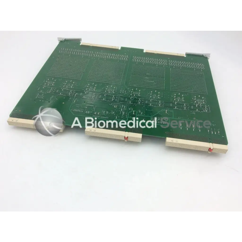 Green rectangular fc200022-01 tx128 transmitter board with beige connector strips and silver etched pathways for GE Vivid 7