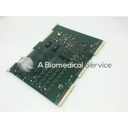 Green printed circuit board with electronic components for ge vivid 9 dimension ultrasound fc200057-05 rev rx128 board